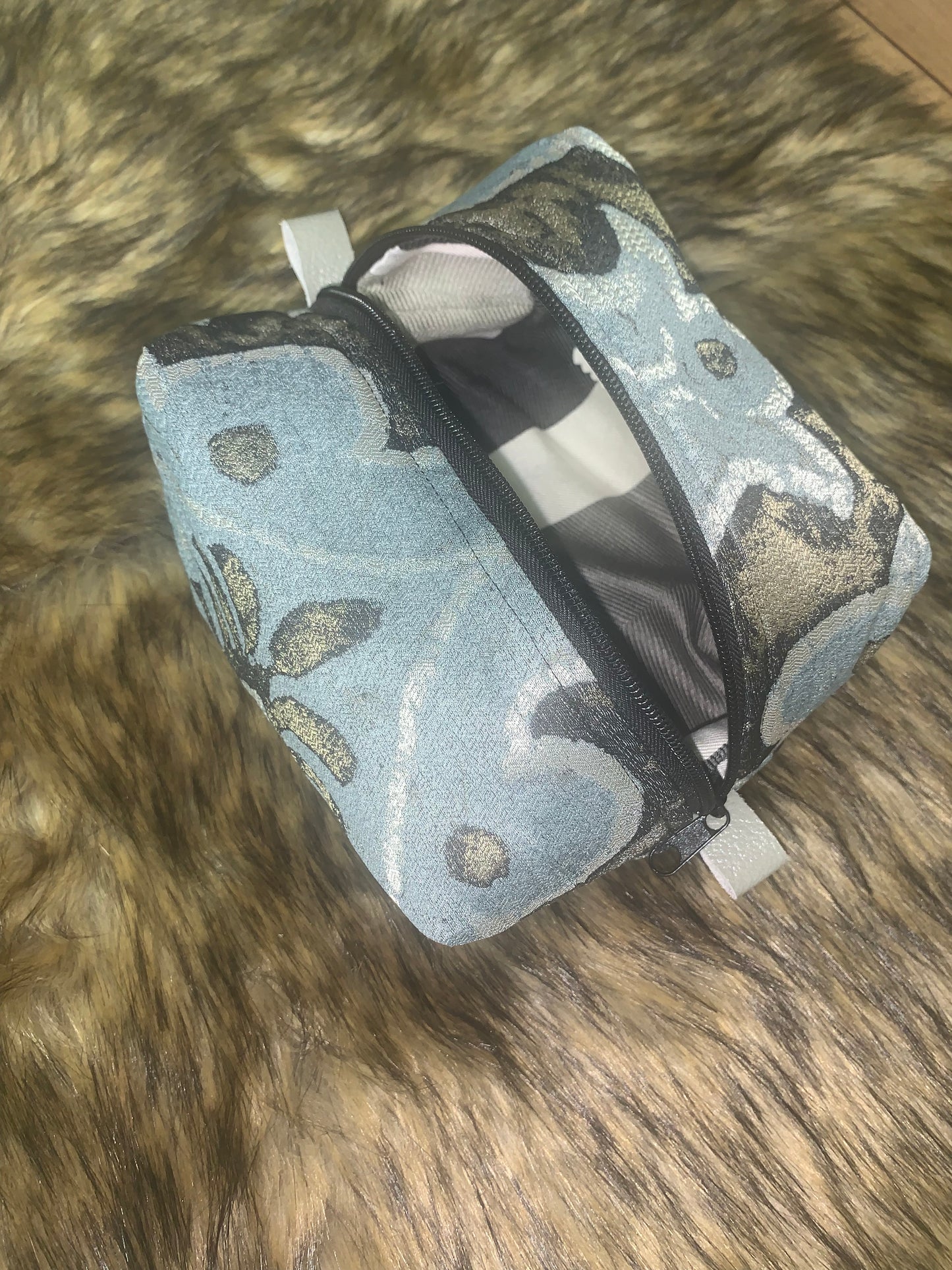 Nesting Essentials makeup bag -Cosmetic toiletry organizer - unique designer fabric Corinthian Order