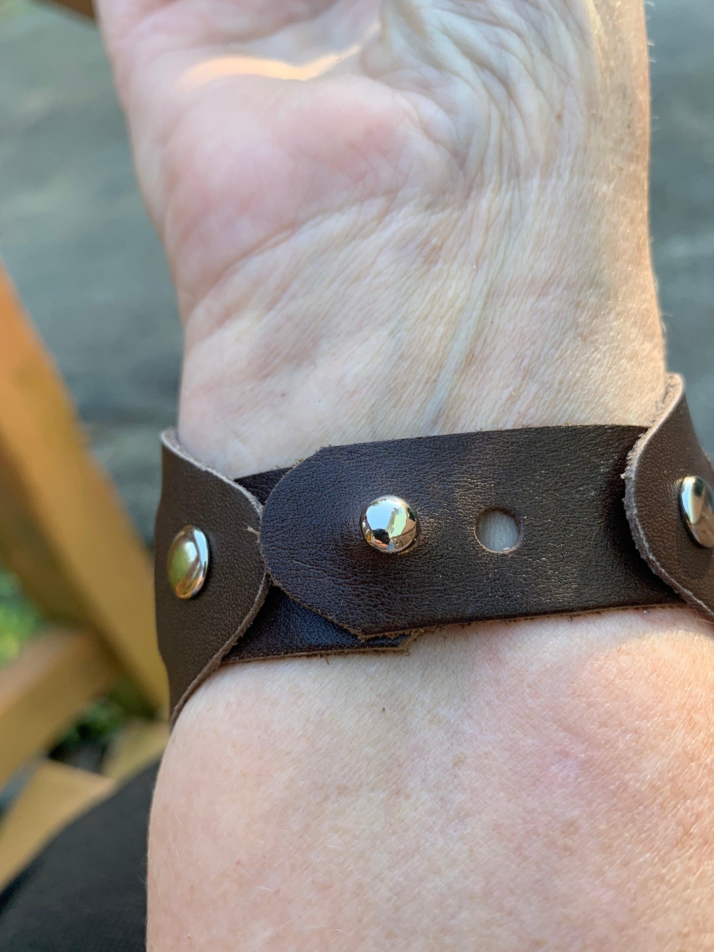 Designer Leather Bracelet - Bullet closure Chocolate