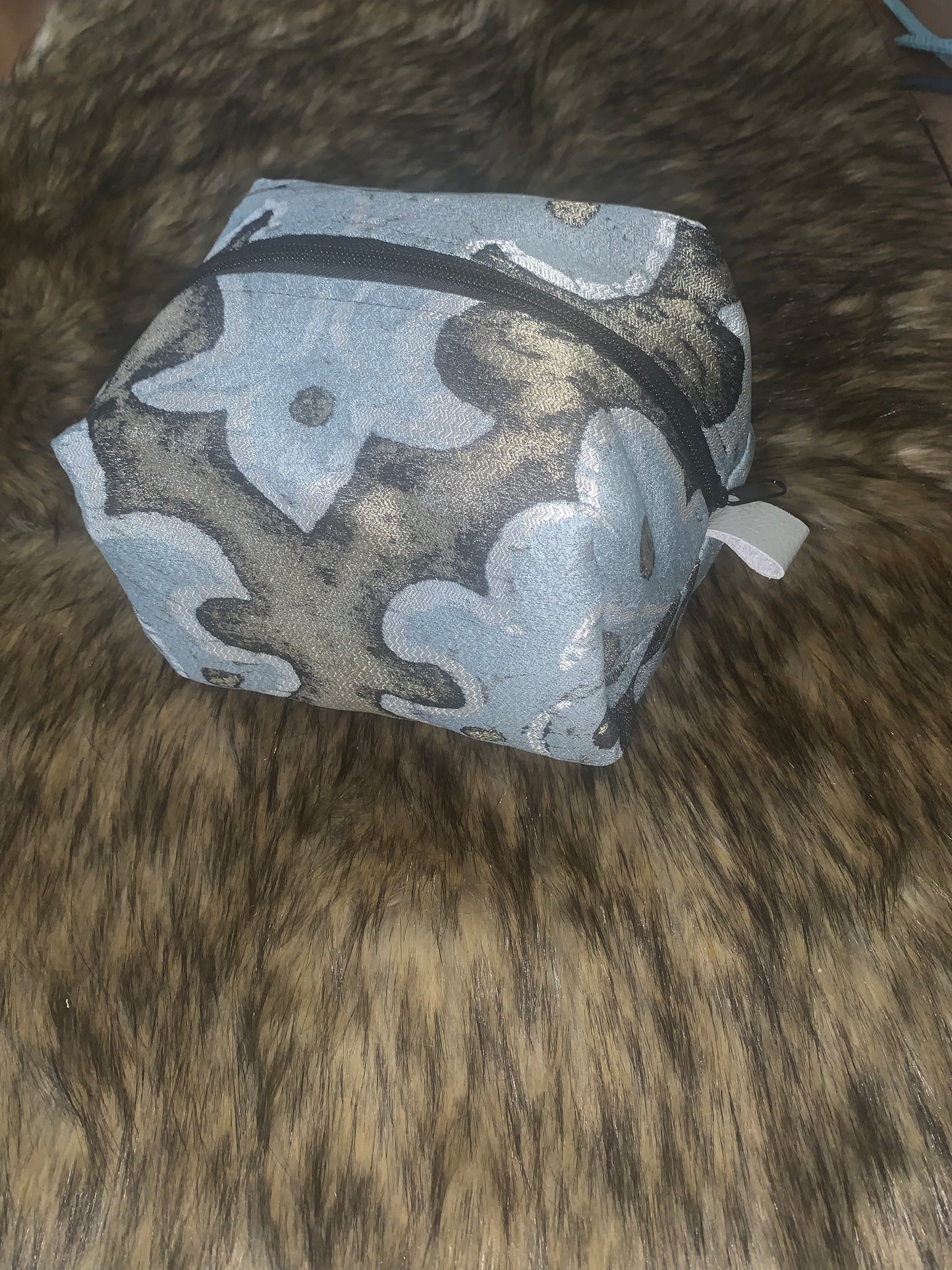 Nesting Essentials makeup bag -Cosmetic toiletry organizer - unique designer fabric Corinthian Order
