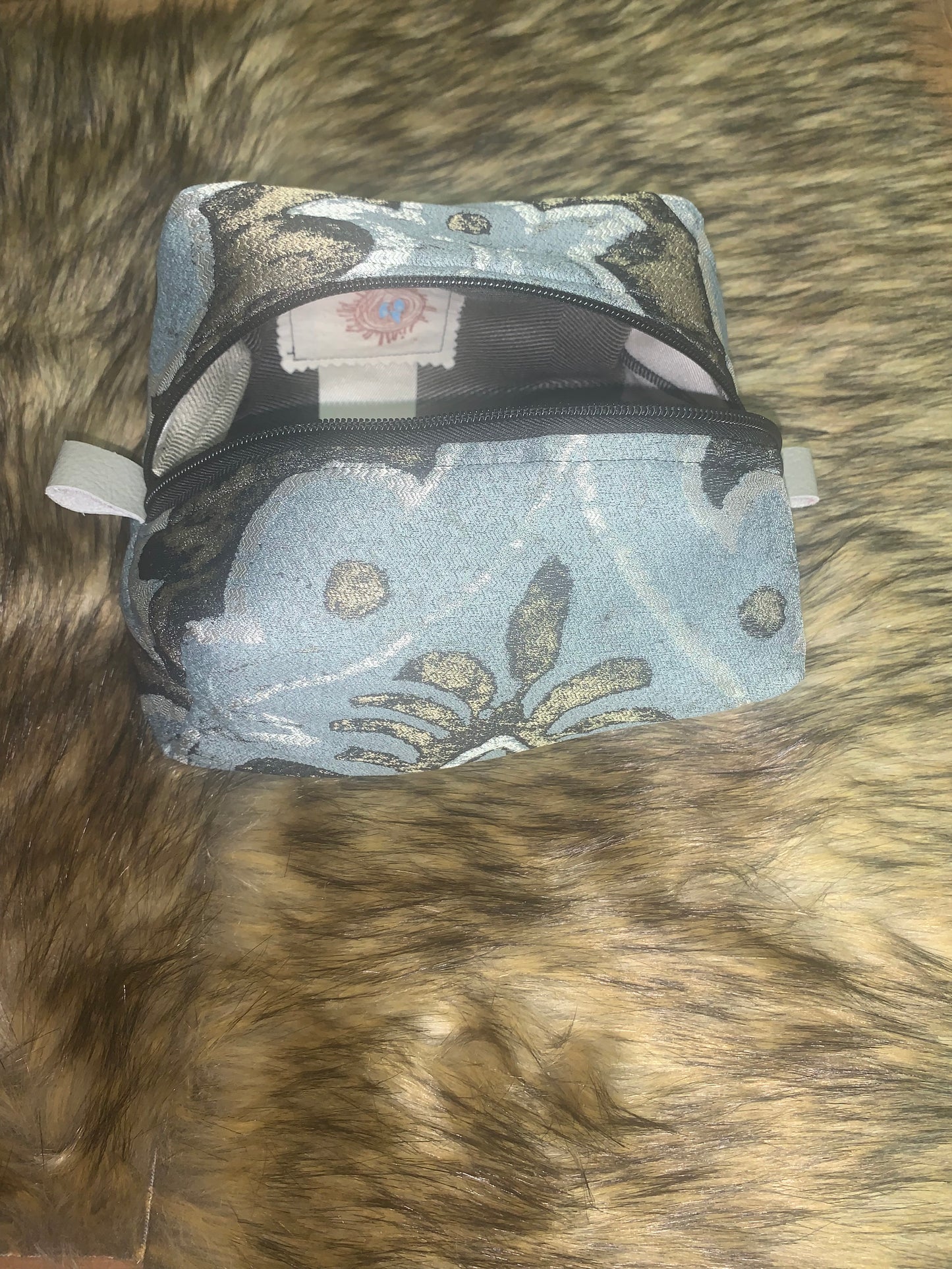 Nesting Essentials makeup bag -Cosmetic toiletry organizer - unique designer fabric Corinthian Order