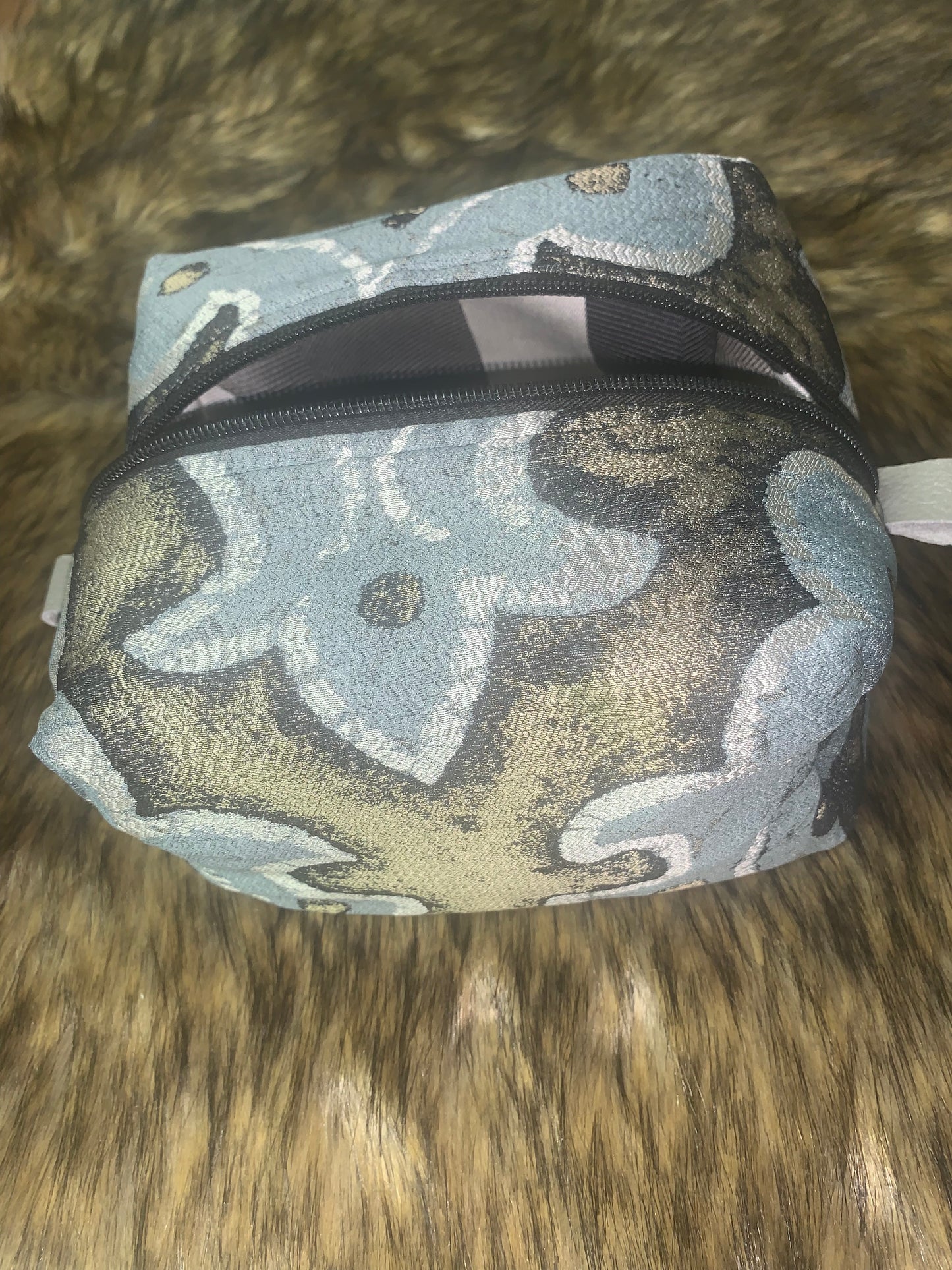 Nesting Essentials makeup bag -Cosmetic toiletry organizer - unique designer fabric Corinthian Order