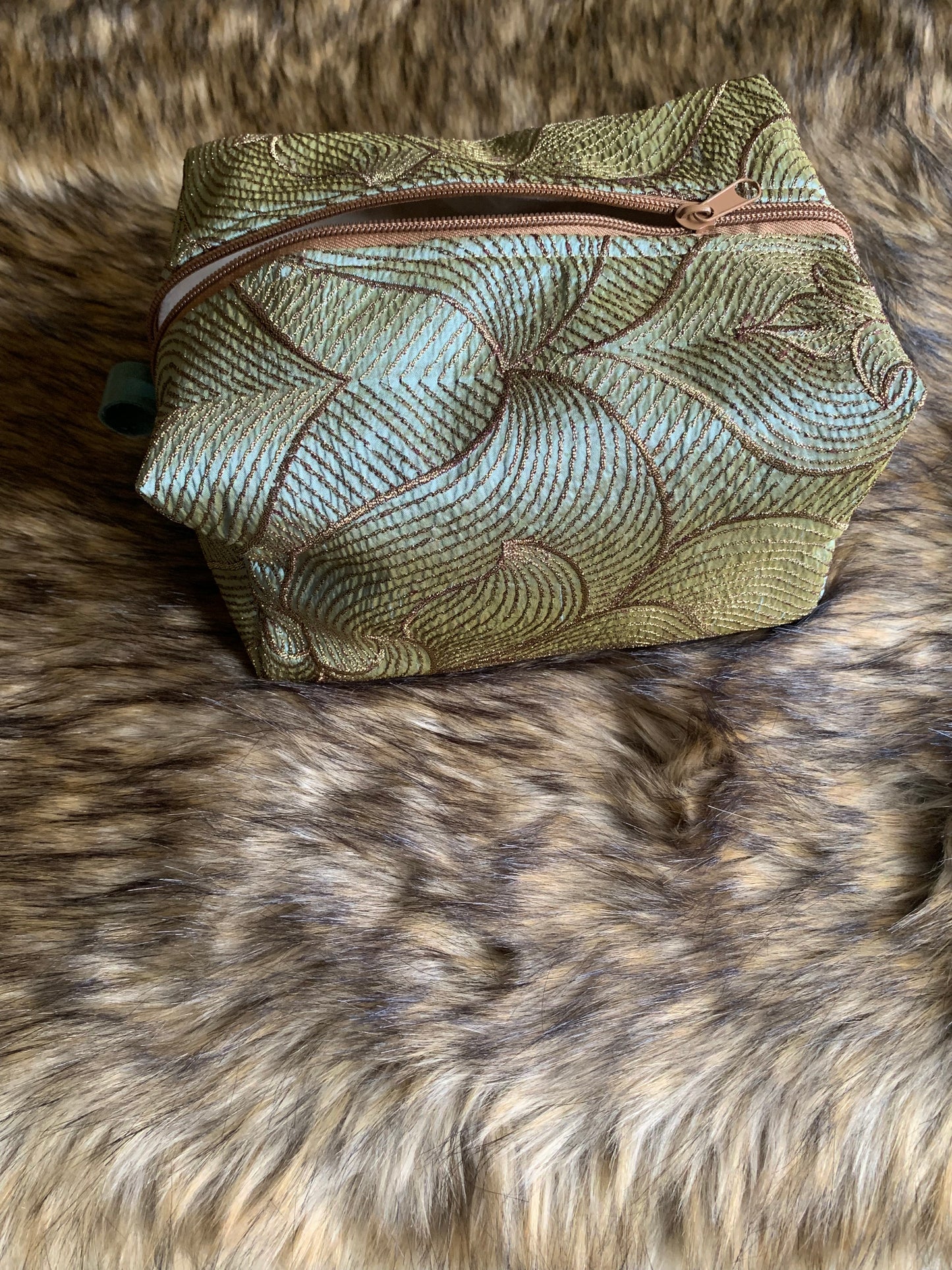 Nesting Essentials makeup bag -Cosmetic toiletry organizer - Harlow silk unique designer fabric