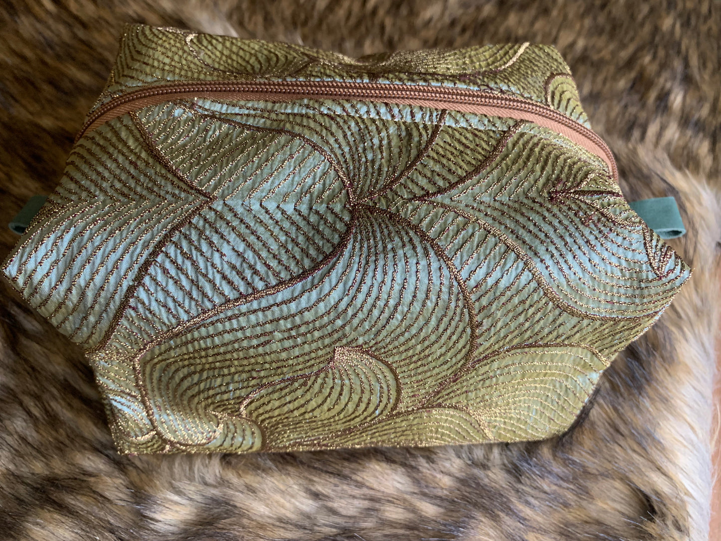Nesting Essentials makeup bag -Cosmetic toiletry organizer - Harlow silk unique designer fabric