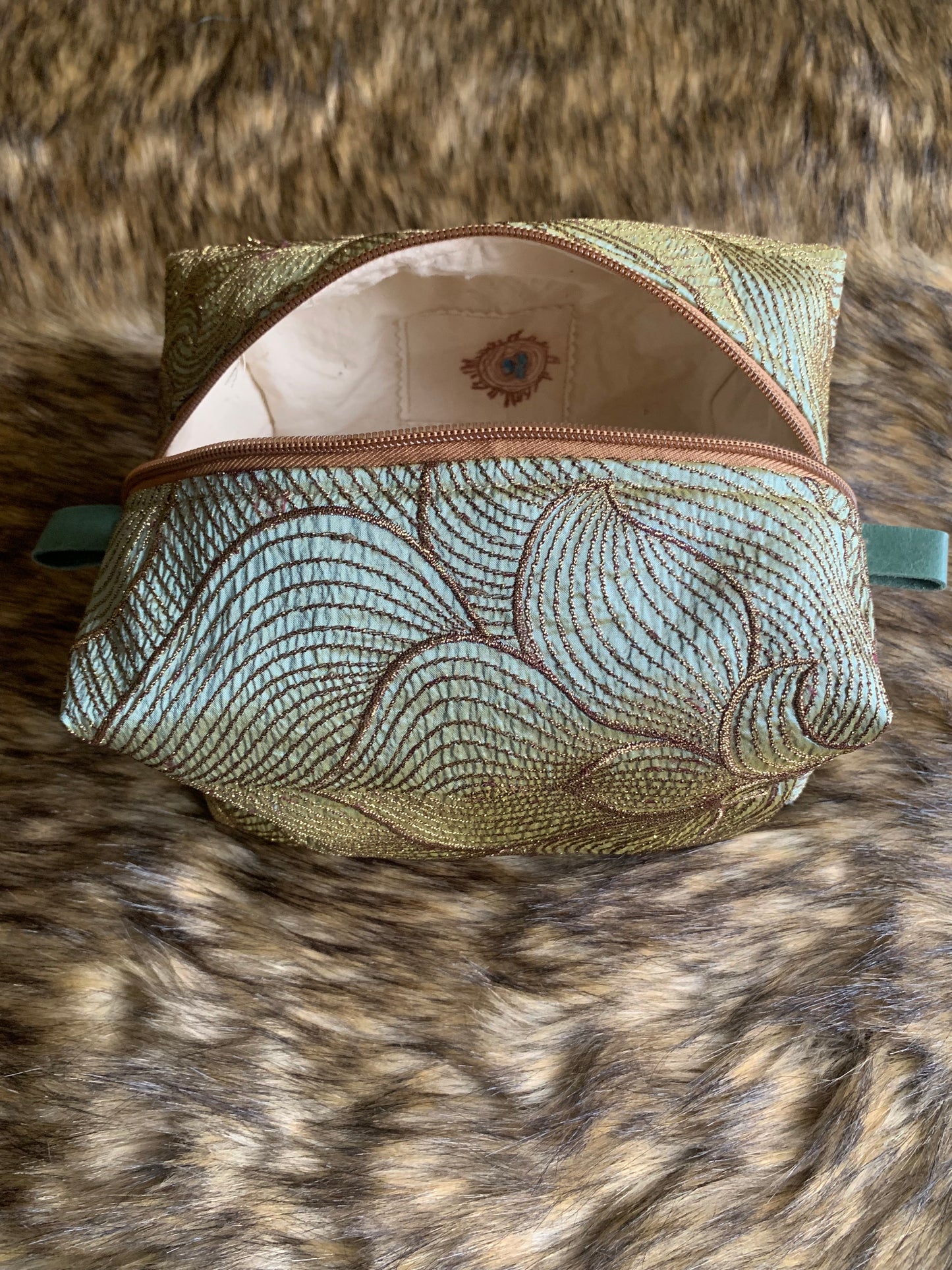 Nesting Essentials makeup bag -Cosmetic toiletry organizer - Harlow silk unique designer fabric