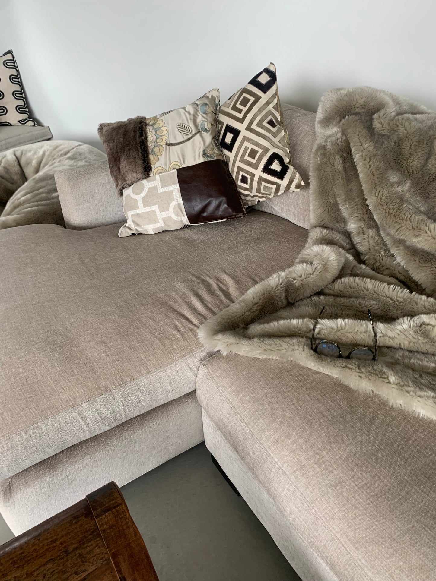 Throw Pillow - Faux Fur Silk