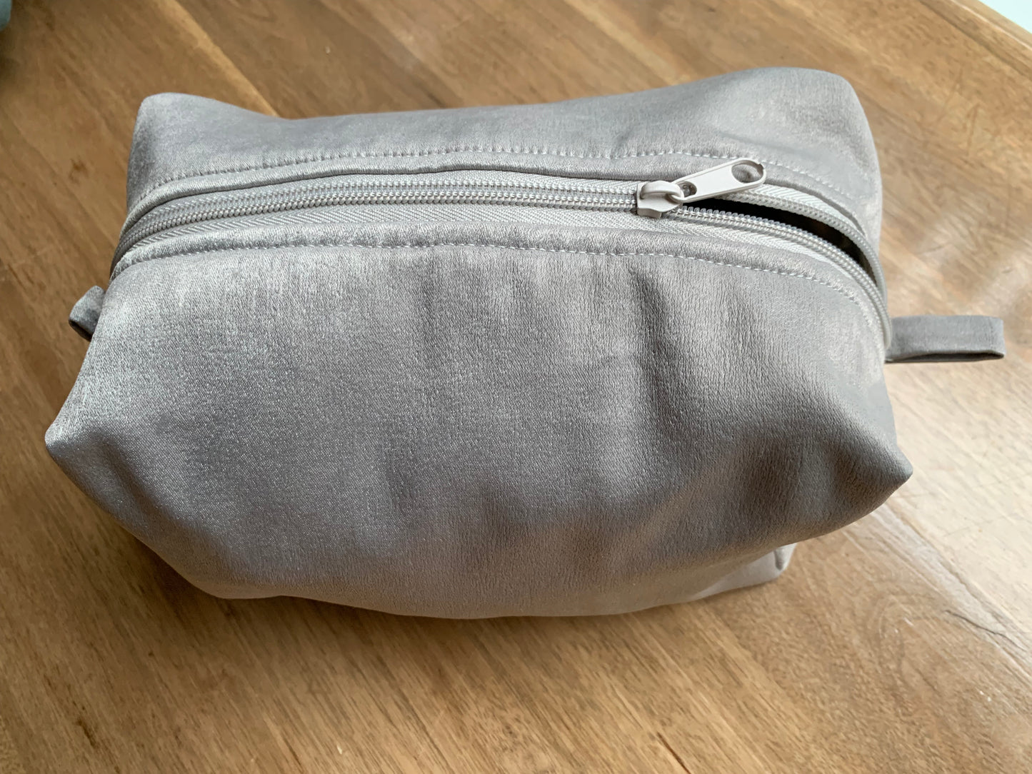 Nesting Essentials | Satin Silver Travel Bag