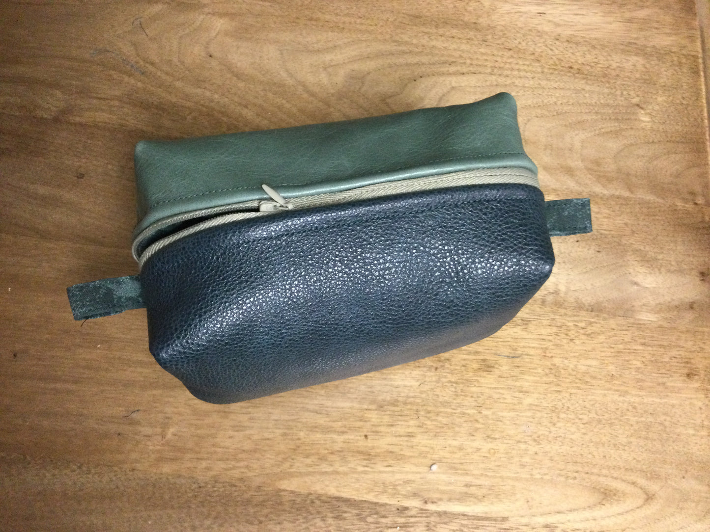 Nesting Essentials - Masculine drop kit toiletry bag. Dual Ocean top grain leather
